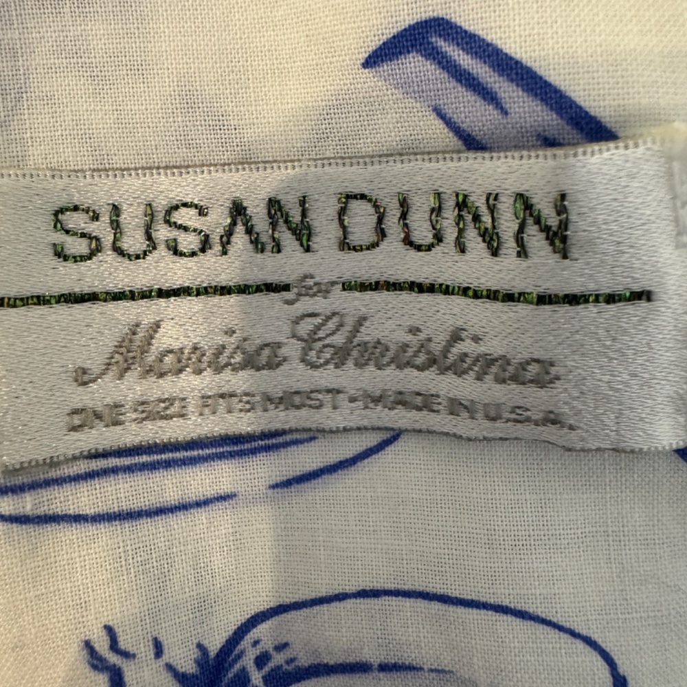 SUSAN DUNN MARISA CHRISTINA Tea Coffee Cup Graphics White & Blue Robe / OSFA - Picture 13 of 14